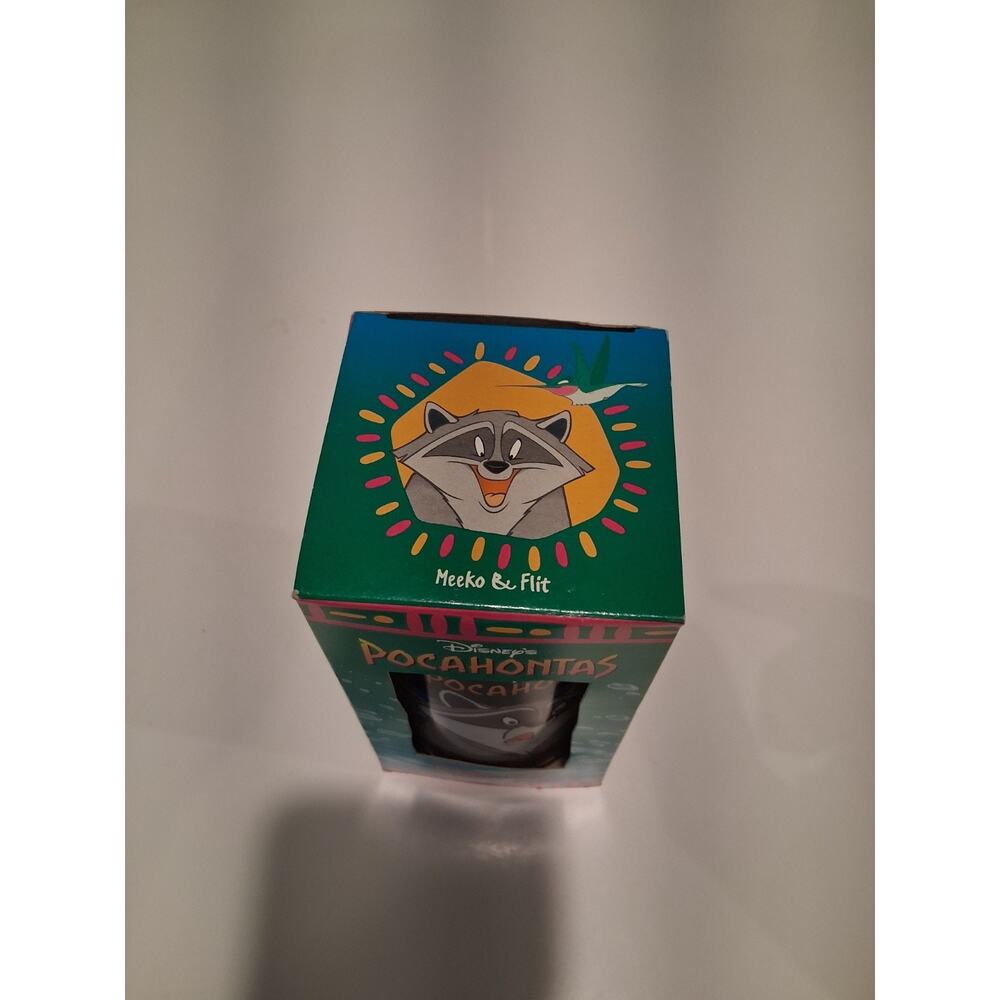 Vintage 1995 Disney Pocahontas Meeko Raccoon Burger King Glass Cup NIB - Picture 5 of 8